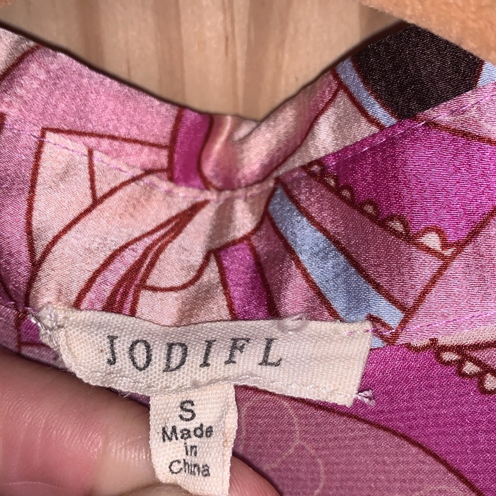 JODIFL Pink and Purple Long Sleeve Button Down Shirt - Picture 3 of 4